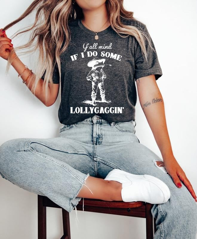 Y'all Mind If I Do Some Lollygagging Shirt, Funny Frog Graphic T-Shirt, Cute Funny Frog Tee, Frog Lovers Tee, Retro Farmer Tee, Farmer Tee