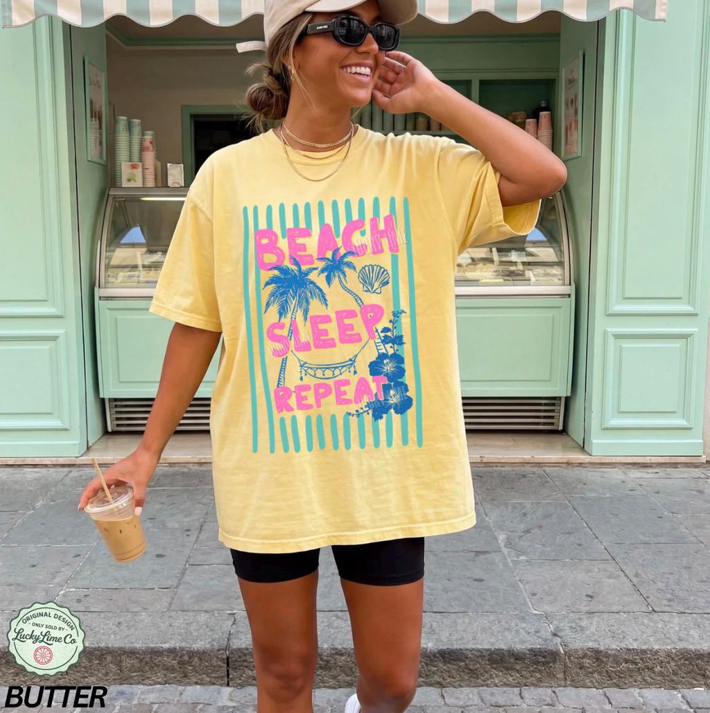 Comfort Colors Summer Beach Beach Lover Summer Sunse Vacation Travel Tee (1)