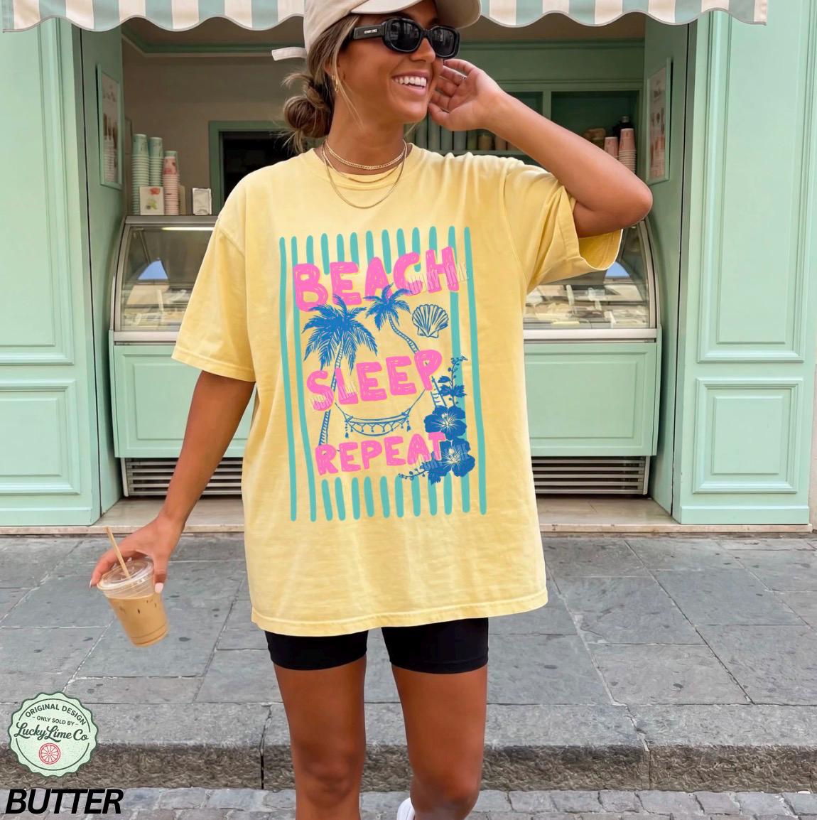 Comfort Colors Summer Beach Beach Lover Summer Sunse Vacation Travel Tee (1)