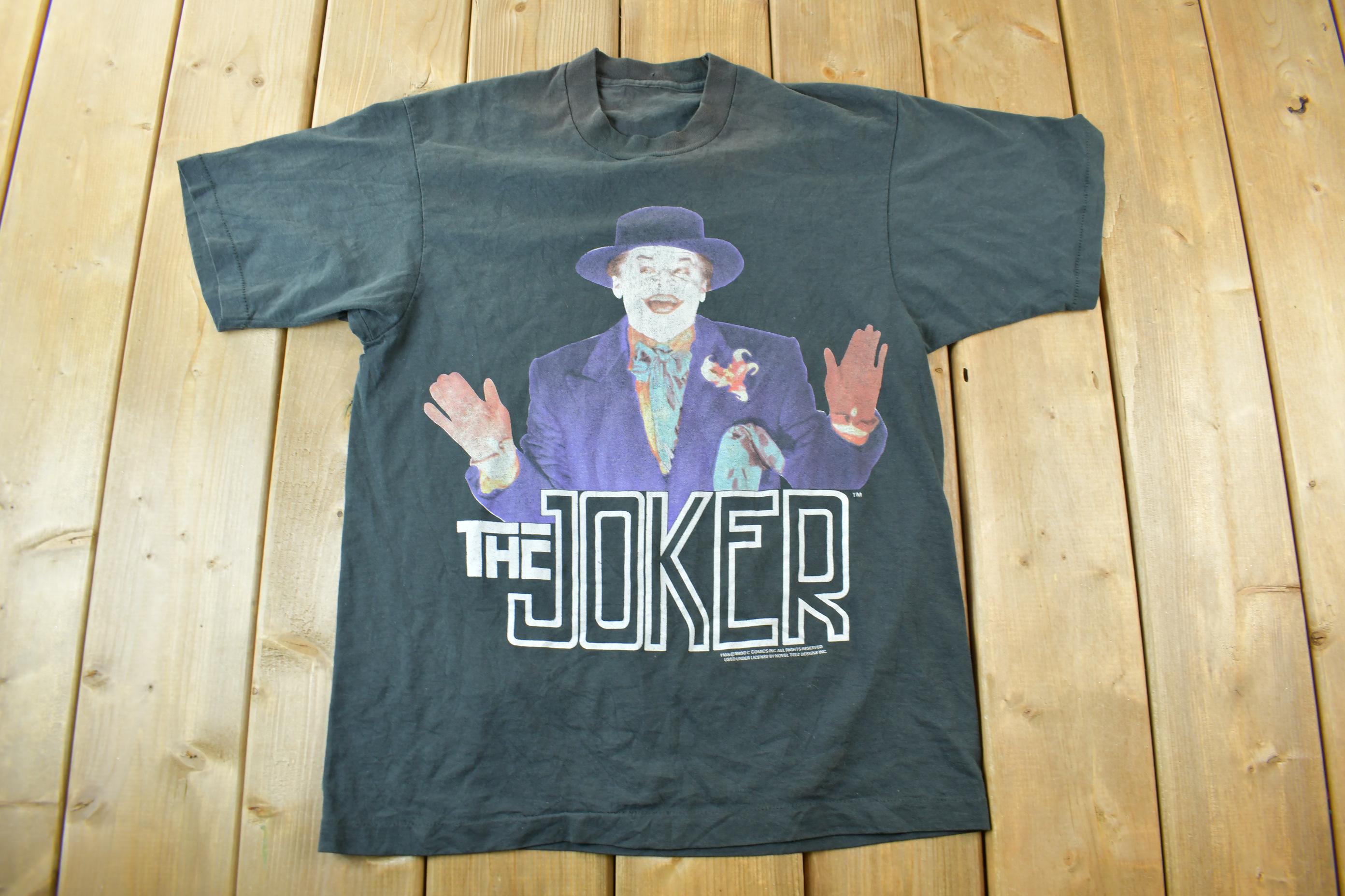Vintage 1989 Jack Nicholson Joker Dc Comics Batman Promo Made Canada 80s Batman Streetwear Single Stitch Dc Comics (1)
