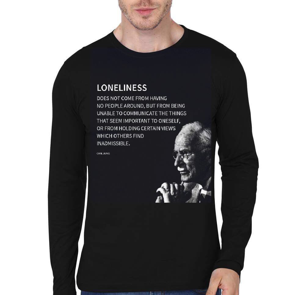 Carl Jung Loneliness Quote Full Sleeve T-Shirt Hoodie, Sweatshirt | CoreVibeTees.com