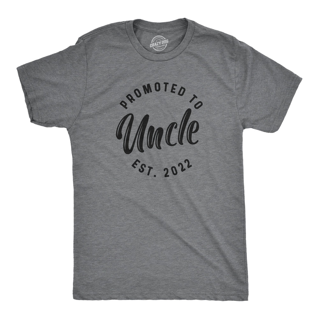 Crazy Dog Mens Shirts Promoted to Papa Grandpa or Uncle 2025 2024 or 2023 Funny Fathers Day Tees Hoodie, Sweatshirt (Image 1)