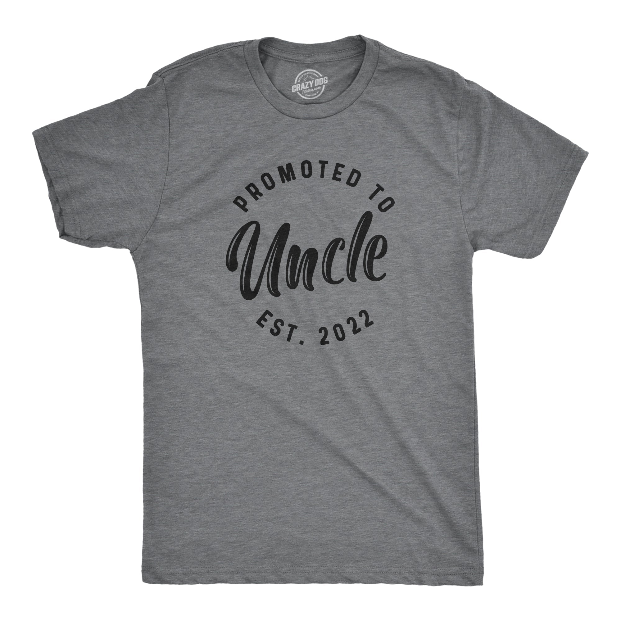 Crazy Dog Mens Shirts Promoted to Papa Grandpa or Uncle 2025 2024 or 2023 Funny Fathers Day Tees Hoodie, Sweatshirt (Image 1)