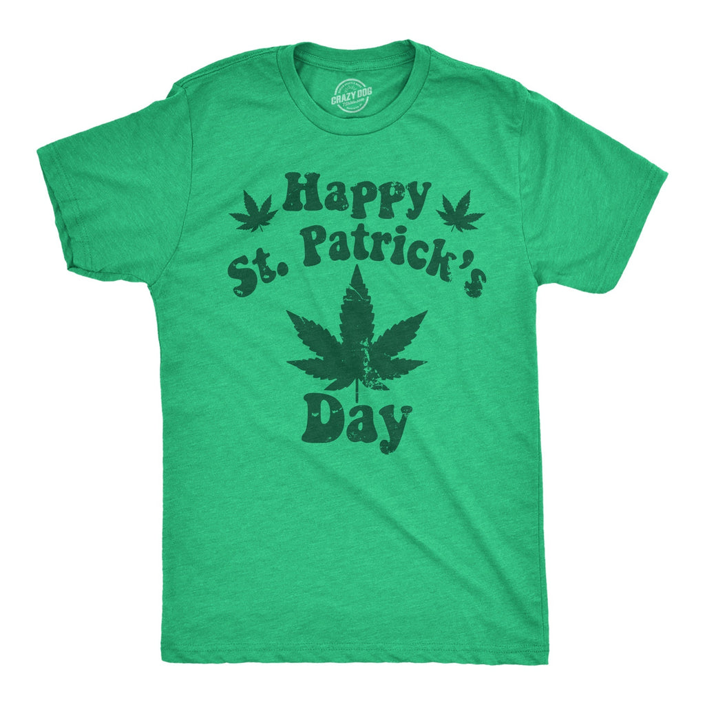 Happy Saint Patricks Day Weed Men's T Shirt Hoodie, Sweatshirt | CoreVibeTees.com (Image 1)
