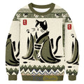 Japanese Black Cat Ugly Christmas Sweater