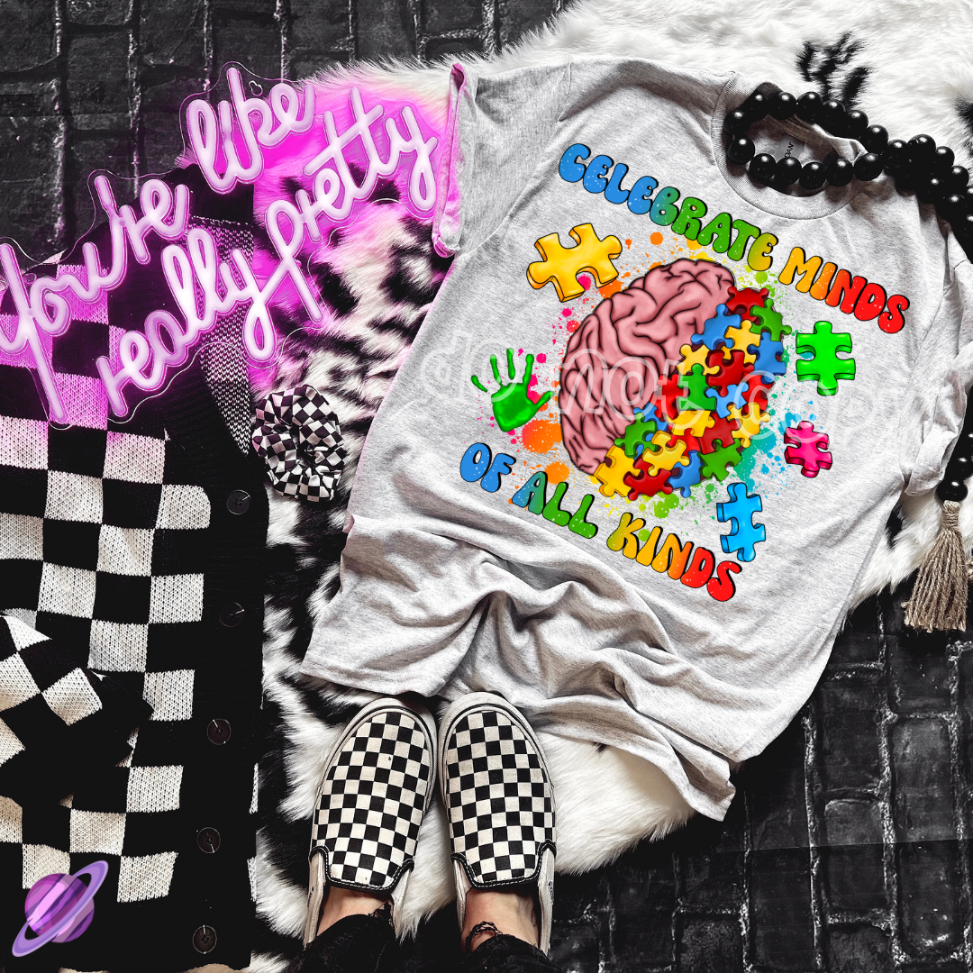 CELEBRATE MINDS OF ALL KINDS TEE Hoodie, Sweatshirt | CoreVibeTees.com (Image 1)