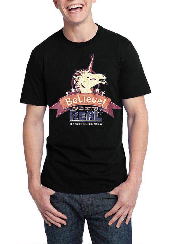 Believe And Its Real Black Half Sleeve T-Shirt Hoodie, Sweatshirt | CoreVibeTees.com