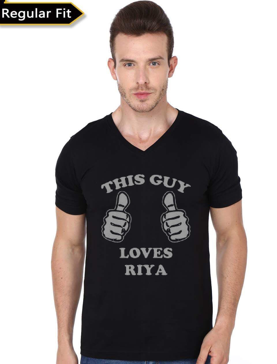 This Guy Loves Black V-Neck T-Shirt Hoodie, Sweatshirt | CoreVibeTees.com