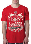 June 1967 51 Years Of Being Awesome Red T-Shirt Hoodie, Sweatshirt | CoreVibeTees.com