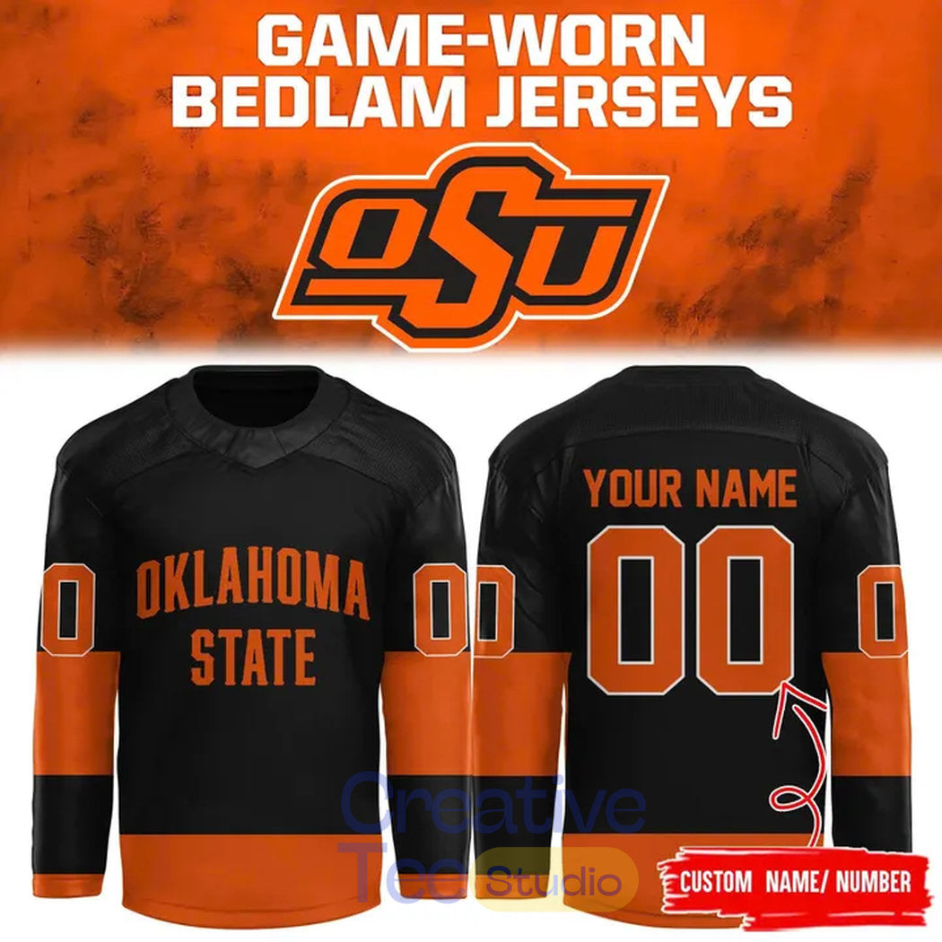 Oklahoma State Cowboys Hockey Bedlam Custom Jersey