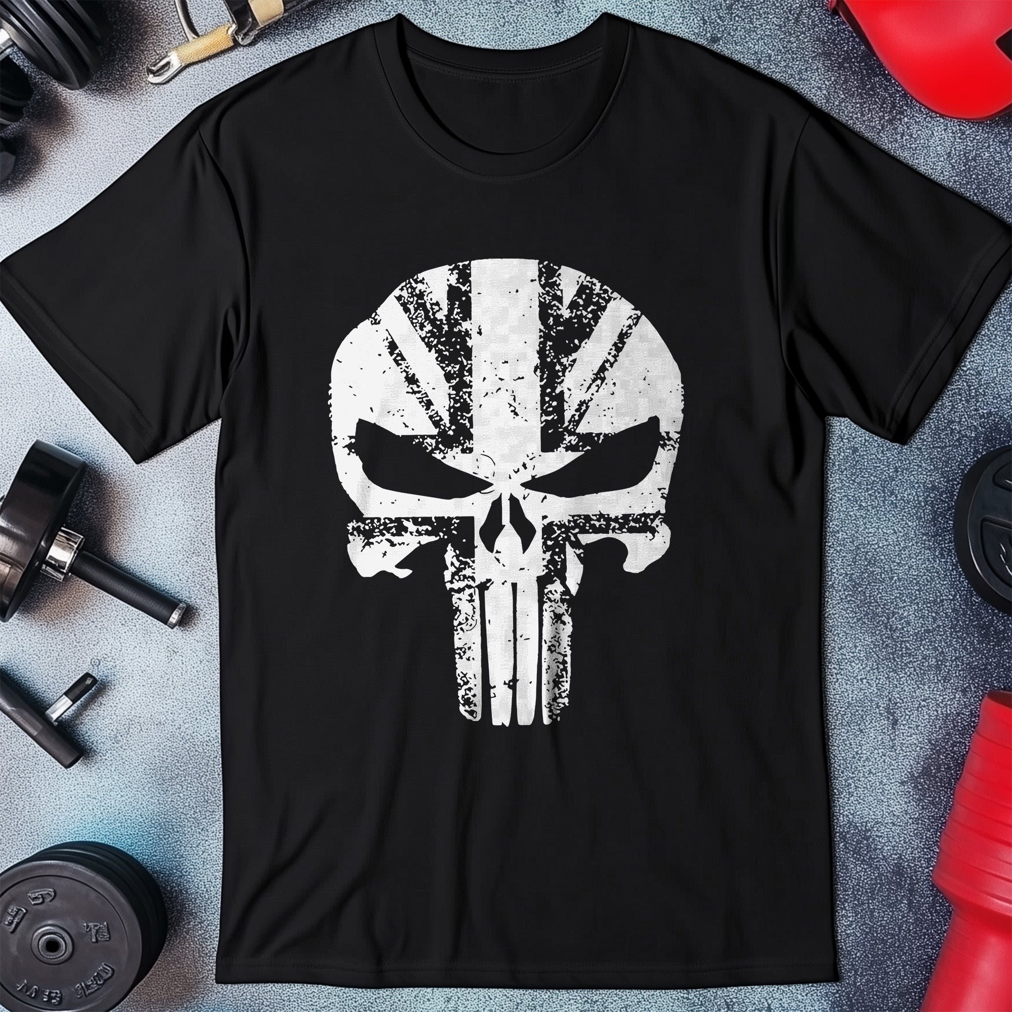 UK Skull Distressed T-Shirt - Hoodie, Sweatshirt | CoreVibeTees.com (Image 1)