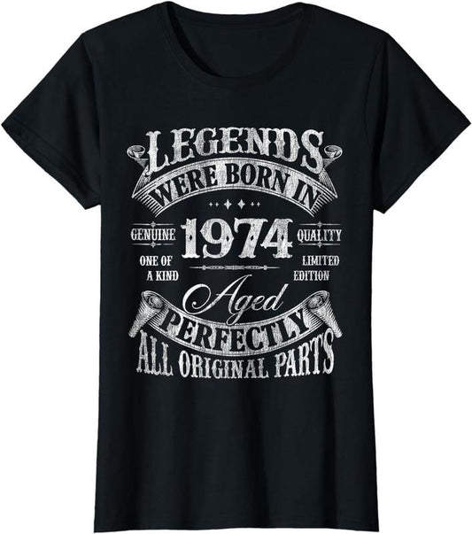 [100% Cotton] 50 Years Old Vintage 1974 50th Birthday Gifts For Men Women T-Shirt