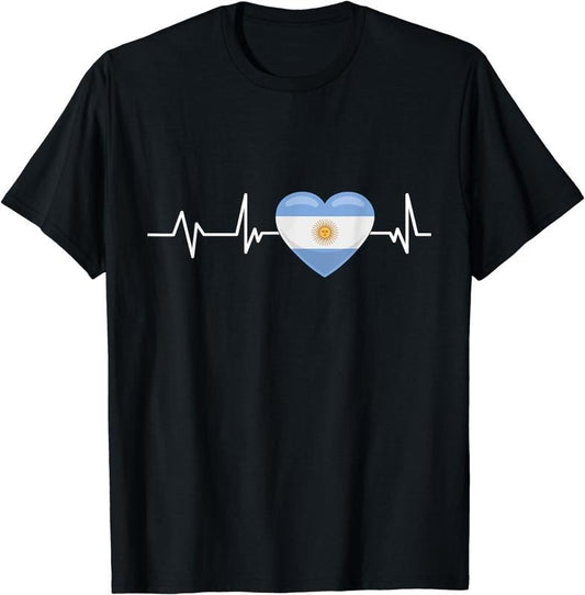 [100% Cotton] Argentina Heartbeat Travel Lover Gift Argentina T-Shirt