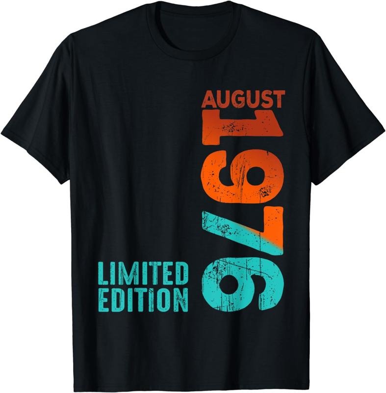 [100% Cotton] August 1976 Year 1976 Retro 1976 Vintage 1976 Since 1976 T-Shirt