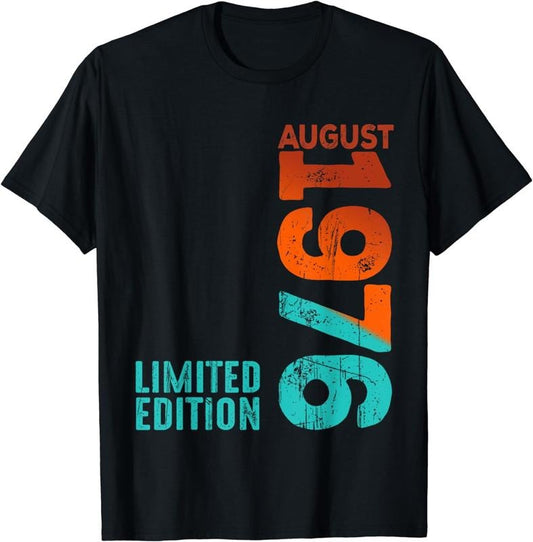 [100% Cotton] August 1976 Year 1976 Retro 1976 Vintage 1976 Since 1976 T-Shirt