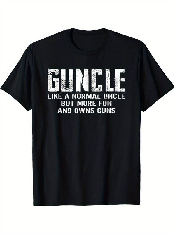 [100% Cotton] Black Cotton Men's Funny Guncle T-Shirt | Like Normal Uncle