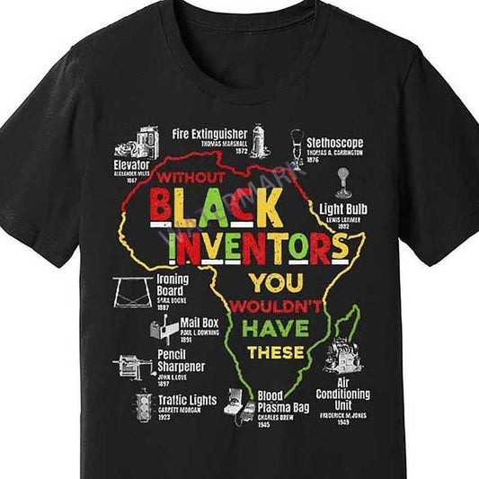 [100% Cotton] Black Inventors Black History Month African 27399 funny Men'S Short Sleeve T-shirt black TT4
