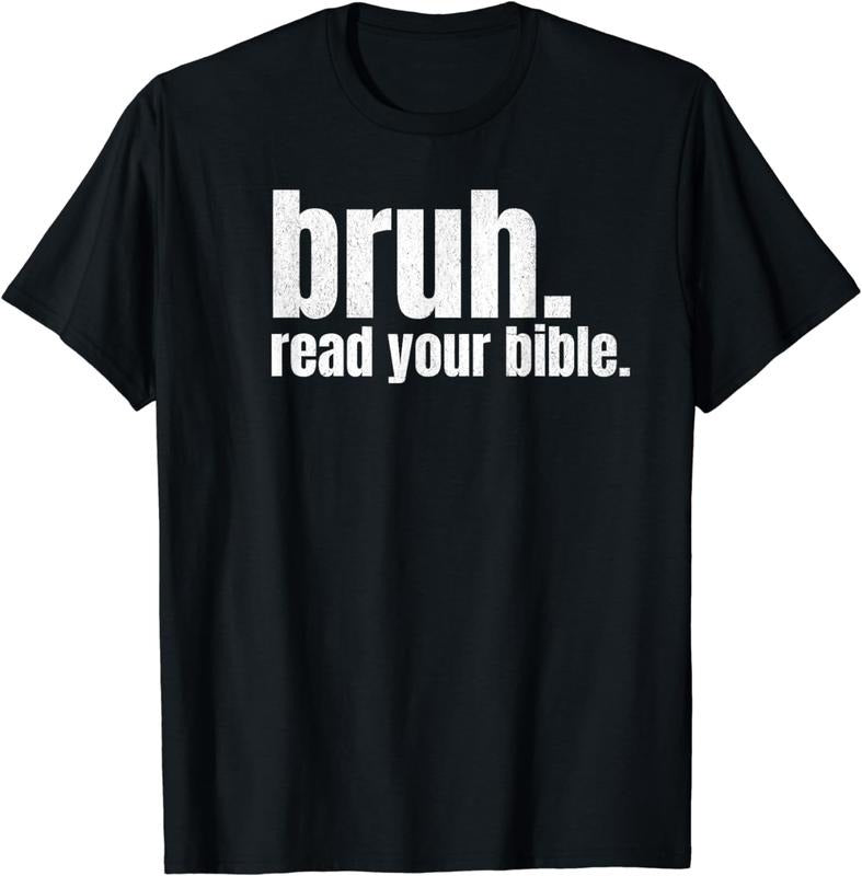 [100% Cotton] Bruh Meme Read Your Bible God Funny Modern Christian Church T-Shirt