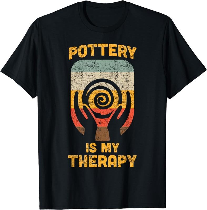 [100% Cotton] Ceramic Design Funny Vintage Pottery is my Therapy for Women T-Shirt