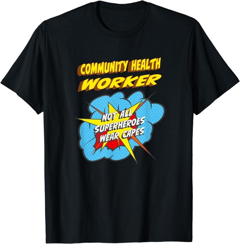 [100% Cotton] Community Health Worker Funny Superhero Job T-Shirt