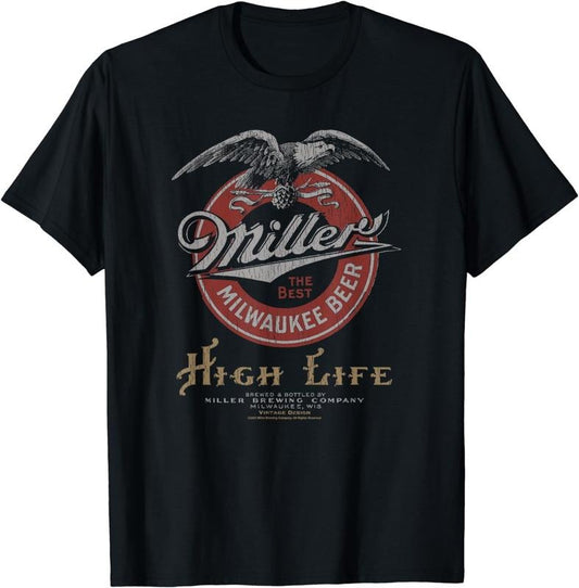 [100% Cotton] Coors Classic Miller High Life Vintage Beer Logo T-Shirt