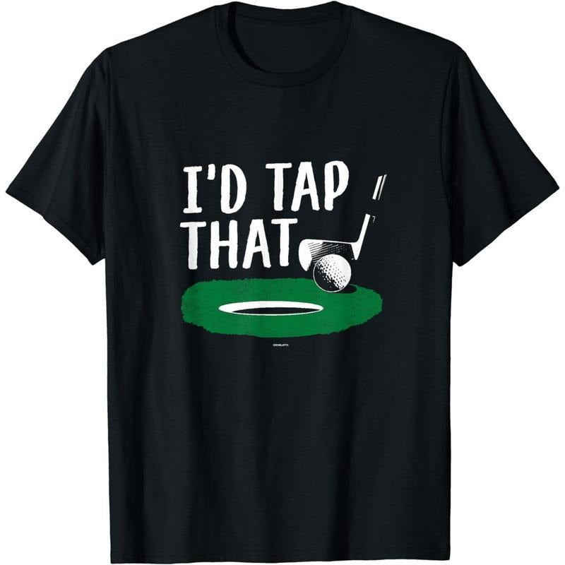 [100% Cotton] Cotton Short Sleeve Funny I'd Tap That Golf Shirt Golfers Gift for Men Women