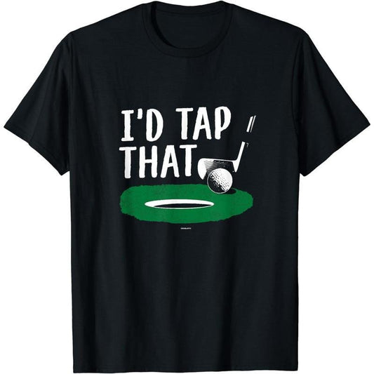 [100% Cotton] Cotton Short Sleeve Funny I'd Tap That Golf Shirt Golfers Gift for Men Women