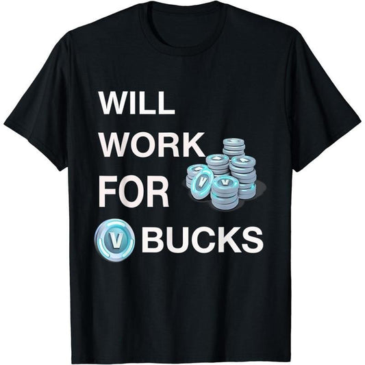 [100% Cotton] Cotton Short Sleeve will work for v bucks shirt gamer youth shirt funny gamer T-Shirt for Men Women