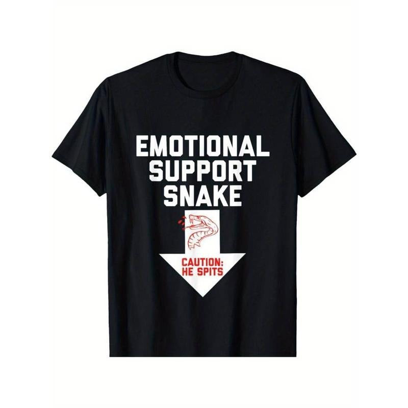 [100% Cotton] Emotional Support Snake Halloween T-Shirt - Crude Humor Inappropriate Design