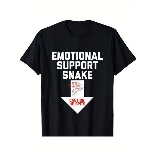 [100% Cotton] Emotional Support Snake Halloween T-Shirt - Crude Humor Inappropriate Design