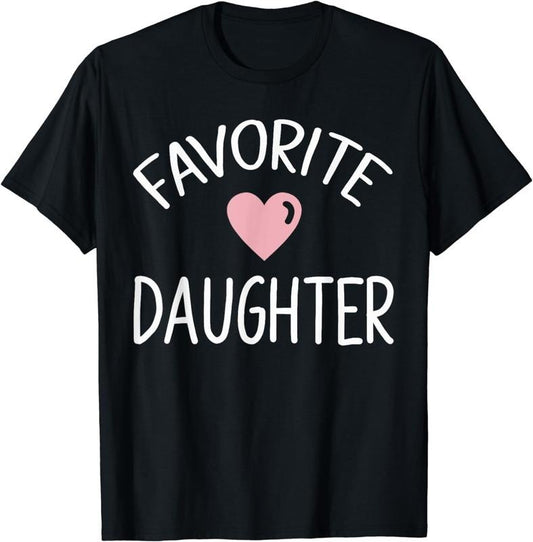 [100% Cotton] Favorite Daughter TShirt Vintage Heart Dad To Daughter Gift T-Shirt