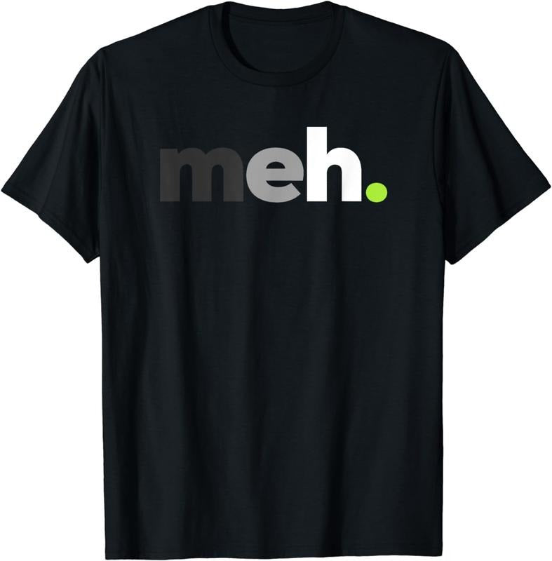 [100% Cotton] Funny Agender Pride meh, Nonbinary Gender Neutral LGBTQ Gift Printed T-Shirt