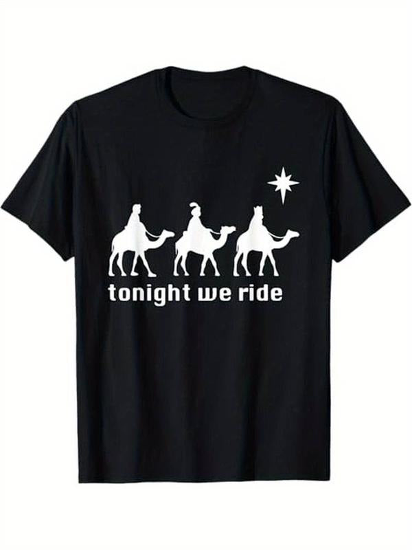 [100% Cotton] Funny Christmas Tonight We Ride Christmas T-Shirt, 100% Cotton