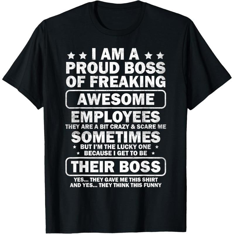 [100% Cotton] Funny Proud Boss Employee Appreciation Office Men Funny Boss T-Shirt