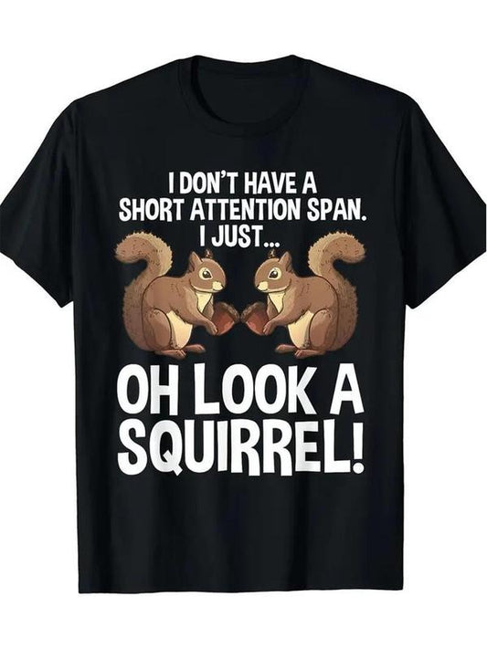 [100% Cotton] Funny Squirrel Design Tee for Men and Women Chipmunk Pet Lovers Humorous Graphic Print