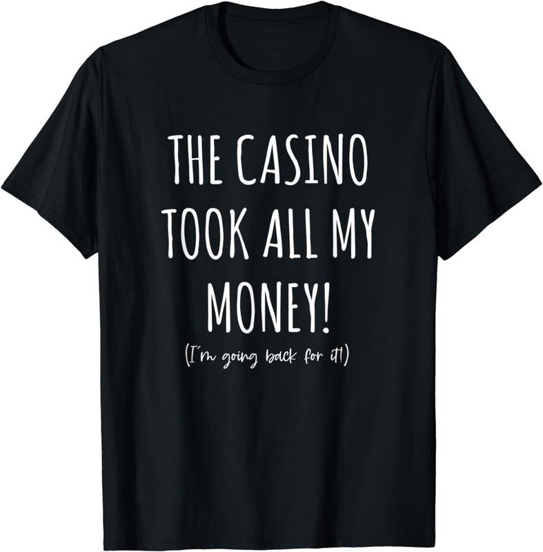 [100% Cotton] Gambler Funny Casino Gambling Pun Roulette Slots Poker T-Shirt