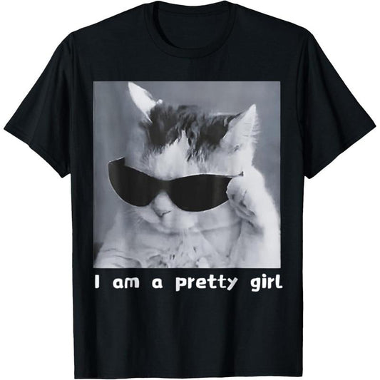 [100% Cotton] I'm A Pretty Girl Funny Cat T-Shirt