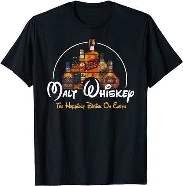 [100% Cotton] Malt Whiskey Shirt, Happiest Drink Funny Pun Parody T-Shirt