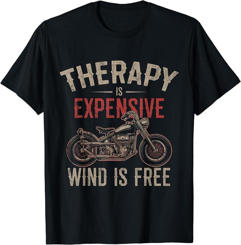 [100% Cotton] Motorcycle Therapy Funny T-Shirt