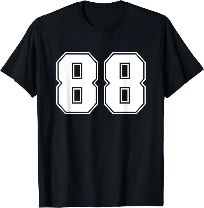 [100% Cotton] Number #88 Sports Jersey Lucky Number T-Shirt