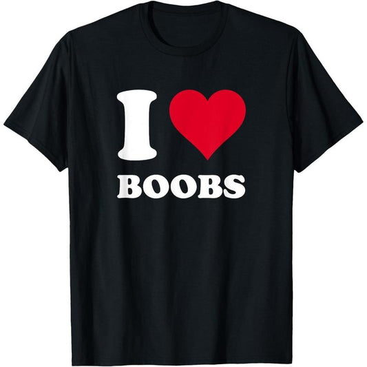 [100% Cotton] Red Heart I Love Boobs T-Shirt