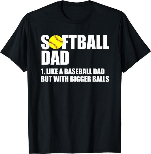 [100% Cotton] Softball Dad Definition Funny T-Shirt