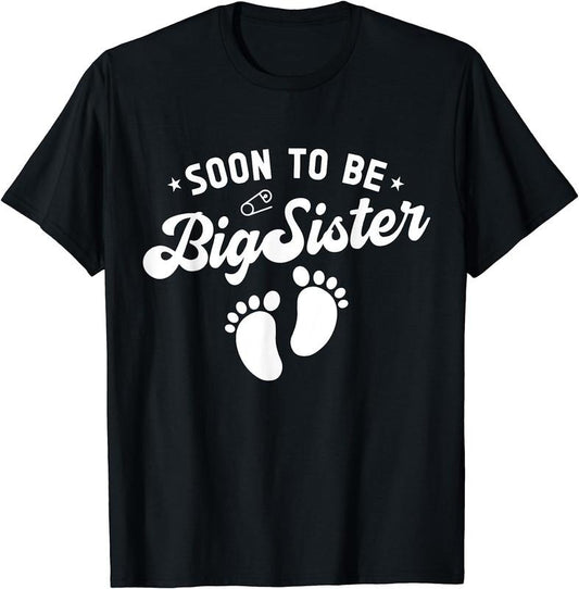 [100% Cotton] Soon to Be Big Sister Pregnancy Announcement for Big Sister T-Shirt