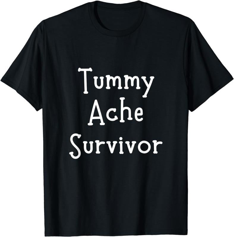 [100% Cotton] Tummy Ache Survivor Stomach IBS Funny Men Women T-Shirt
