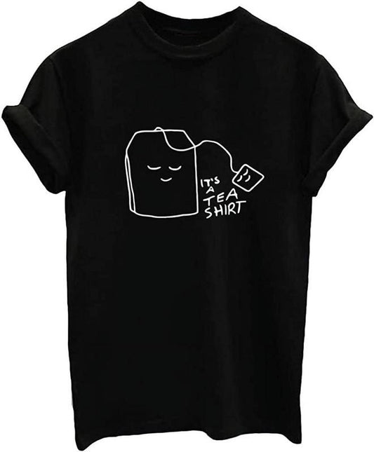 [100% Cotton] Women Cute Graphic T Shirts Teen Girls Summer Funny Tops