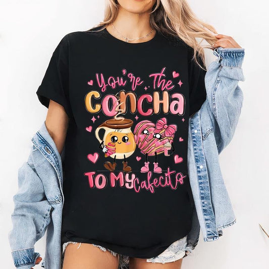 [100% Cotton] You Are The Concha To My Cafecito Funny Mexican Valentines T-Shirt
