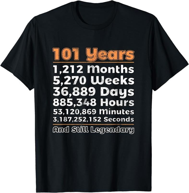 [100% Cotton]101st Birthday Shirt Gift 101 Years Old And Still Legendary