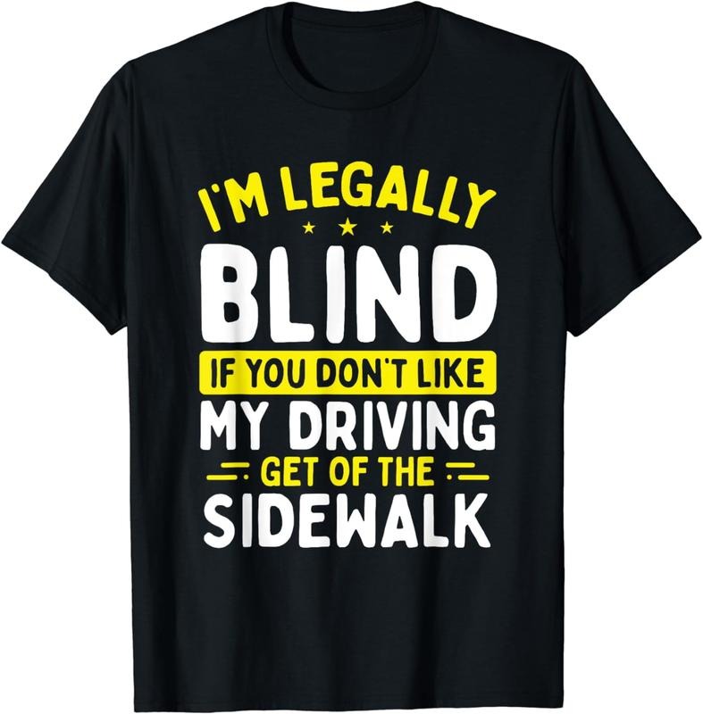 [100% Cotton]Blindness Driving Low Vision Funny Blind Spot Survivor T-Shirt