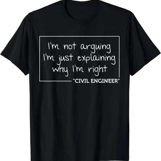 [100% Cotton]CIVIL ENGINEER Gift Funny Job Title Profession Birthday T-Shirt