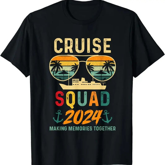 [100% Cotton]Cruise Squad 2024 Family Vacation Matching Group Summer T-Shirt